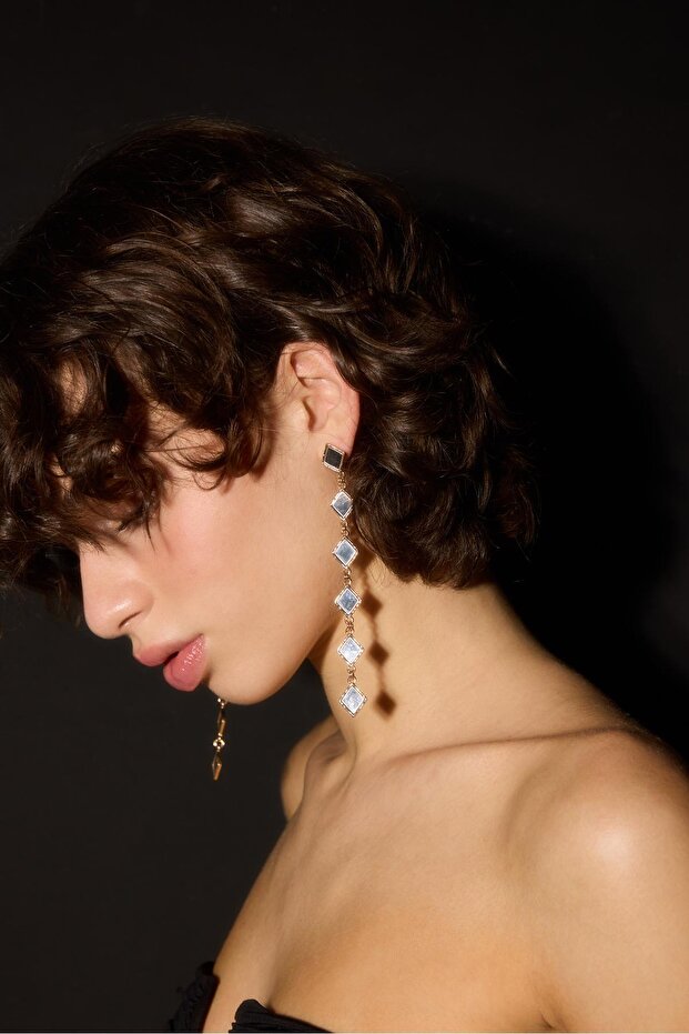 Uzun cam efektli küpe - 2