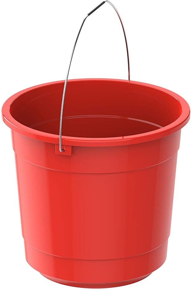 EX 5L Round Plastic Bucket with Steel Handle, Red, IFHHBU057RD, EX Bucket