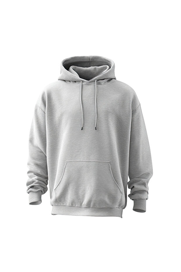 Unisex Basic Kapüşonlu Sweatshirt - 3