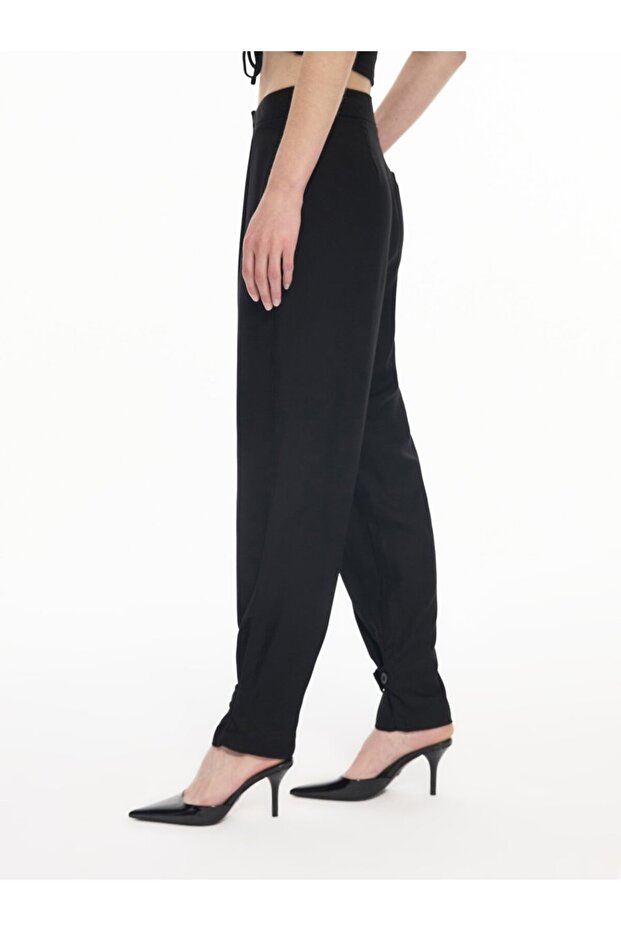 Düz Paça Regular Siyah Pantolon - 4