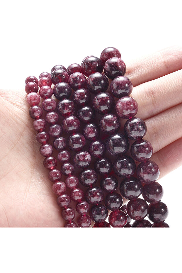 8mm(around 45pcs) Natural Red Garnet Stone Beads Round Loose Spacer Bead for Jewelry Making DIY Brac