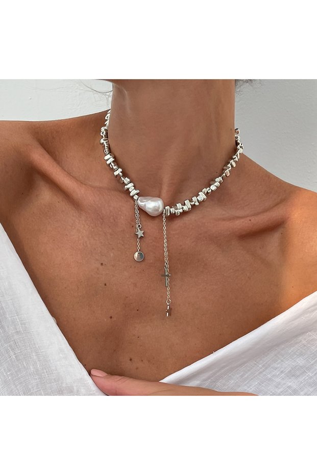 Style 3 Ingemark Vintage Love Heart Corss Tassel Pendant Choker Necklace for Women Creative Clavicle