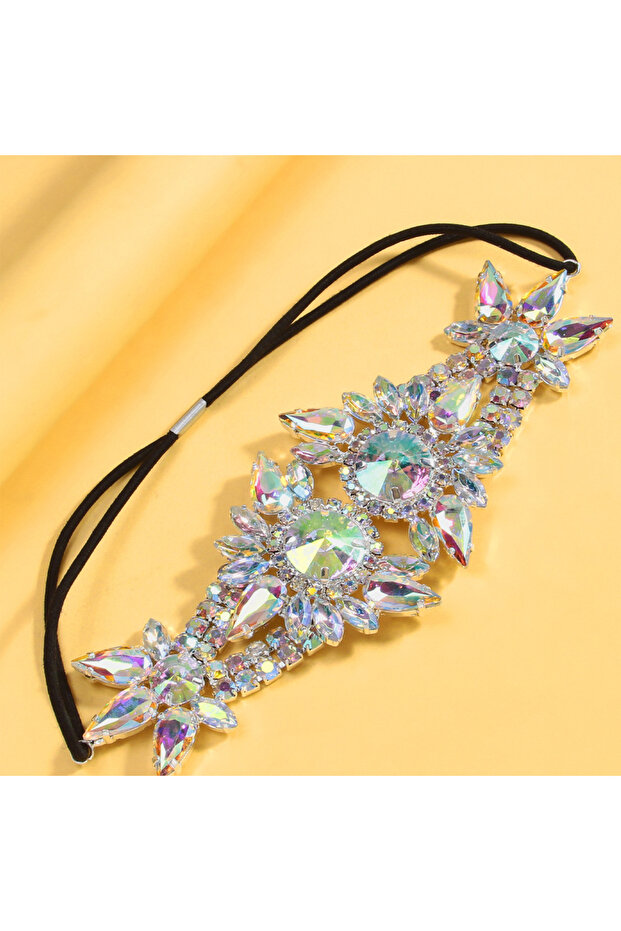 Silver Plated Sparkly AB Crystal Rhinestone Thigh Chain for Women Dance Party Statement Wedding Prom