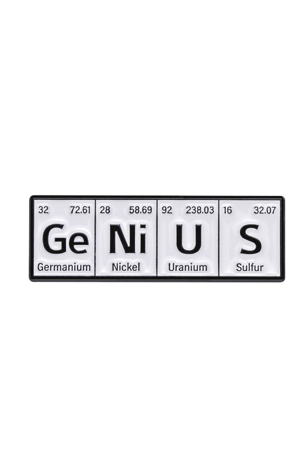 XZ9285 Chemical Element Enamel Pins Custom PO W ER GE NI U S Punk Brooches Lapel Badges Subject Jewe