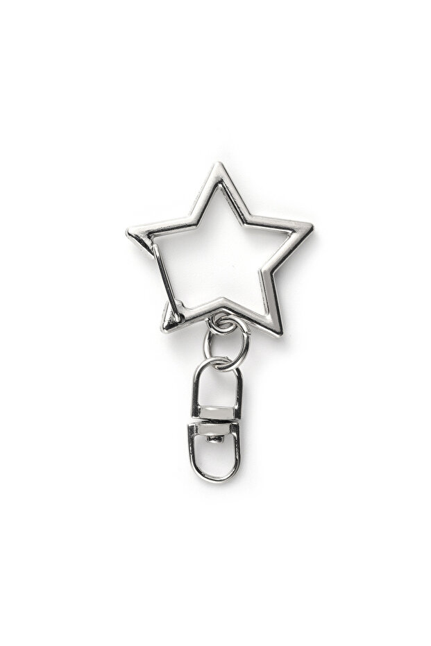 10pcs silver color 10/20/50Pcs Star Shpae Hollow Key Chain Rings Keychain DIY Accessories Lobster Cl