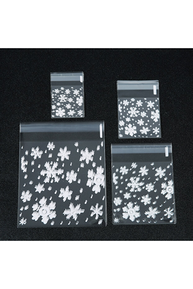 14x14cm 100pcs/lot Transparent Snowflake OPP Self-sealing Bags Candy Cookies Storage Bag For Christm