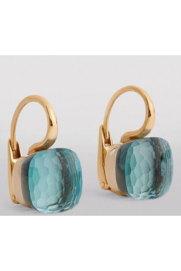 MULTI E1791-2 Hot Fashion Gold Color Square Stud Earrings Blue Rhinestone Earring For Female Gift