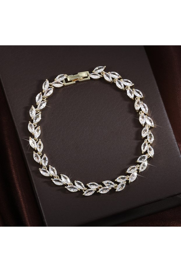 Gold Color Yupsk Classic Marique Cubic Zirconia Tennis Bracelet for Women Slivery/Golden/Rose Golden