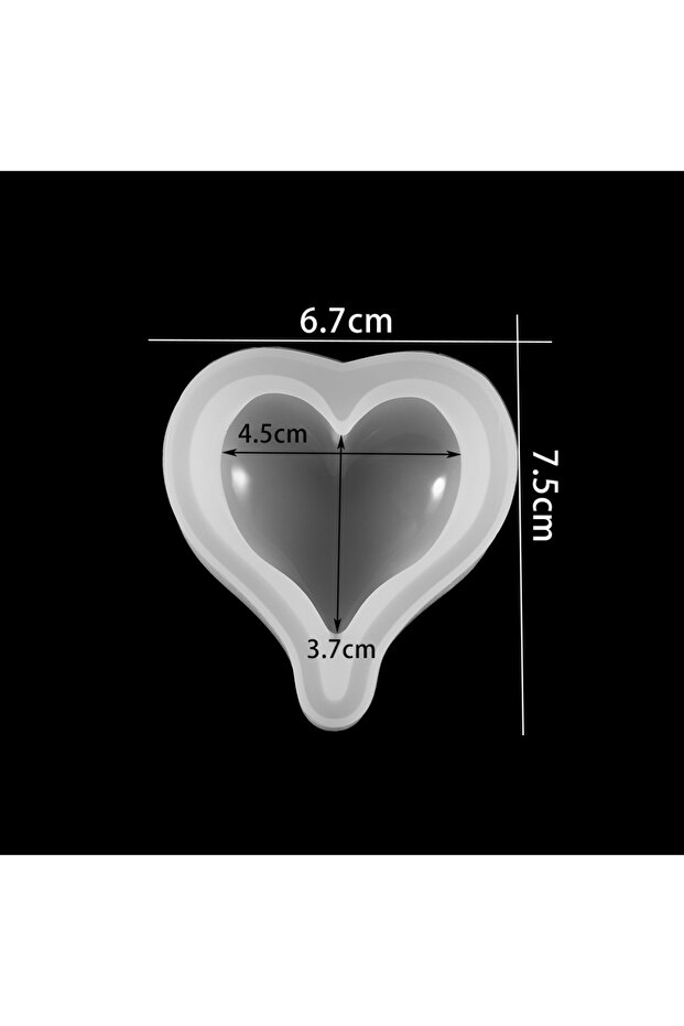 Middle 3D Love Heart Shape Silicone Molds Cake Pudding Decoration Epoxy Resin Molds For DIY Jewelry