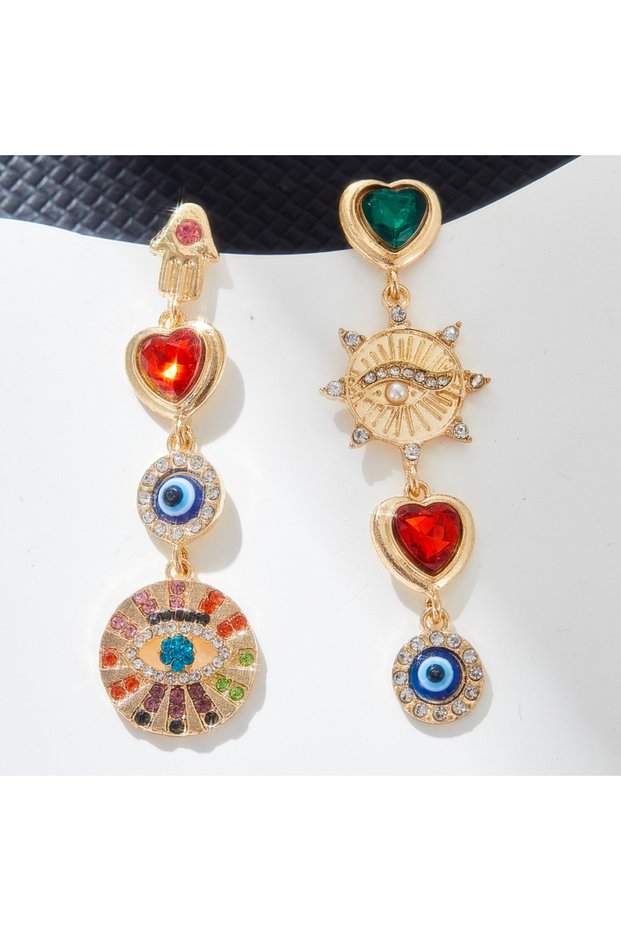 WF1265-1 Hyperbole Eye Dangle Earrings for Women Palace Style Vintage Bohemia Jewelry Ethnic Stateme