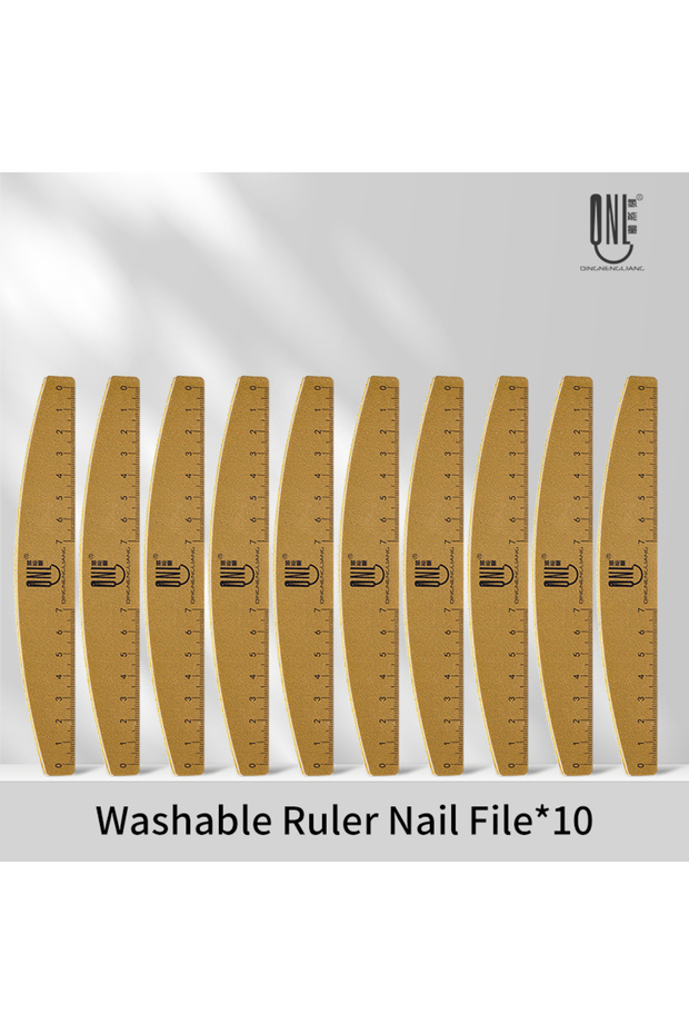 10pcs Nail File 1/2/5/10pcs Washable Ruler Nail File Set with Scale 100/180 Grit Double-Sided Sandin