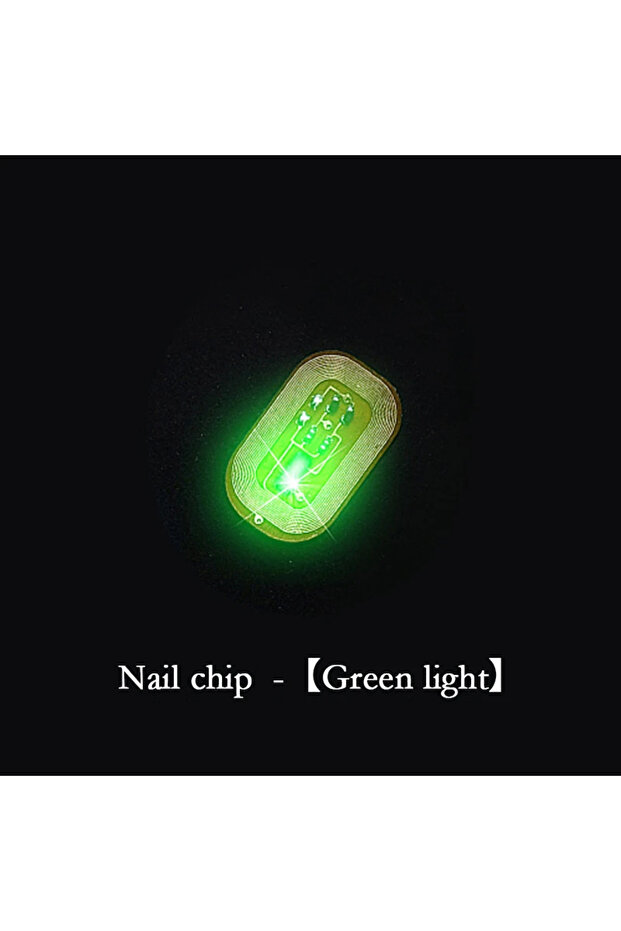 Green-5pcs 5pcs NFC Flash Nail Sticker LED Bare Chip Intelligent Luminous Nail Lamp Glow in the Dark
