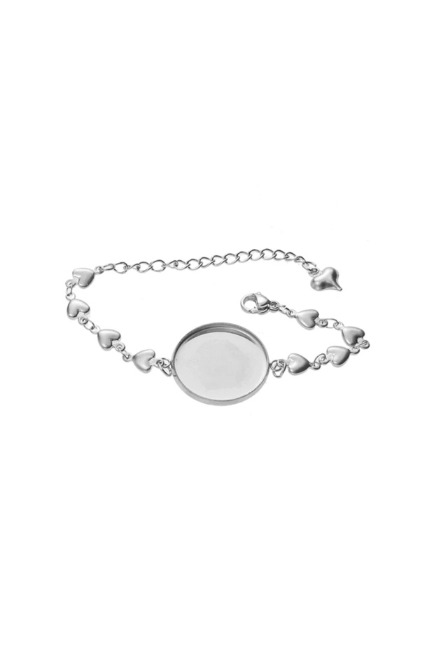JC093-H 5pcs/lot DIY Stainless Steel Cabochon Bracelet Bangle Base Bracelet Blank Findings Tray Beze