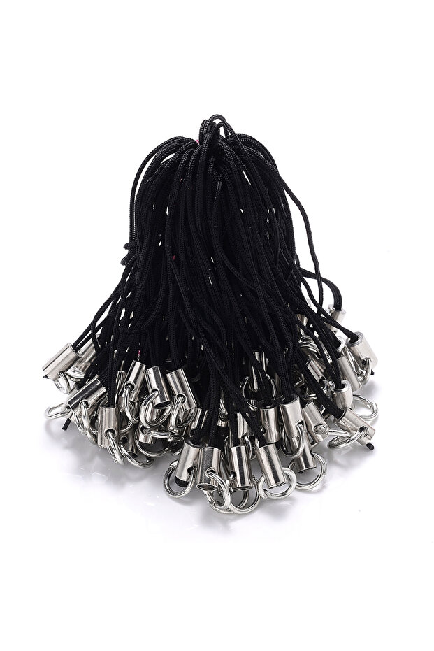 black iYOE 100pcs Mix Polyester Cord With Jump Ring Lanyard Rope For Making Keychain DIY Craft Penda