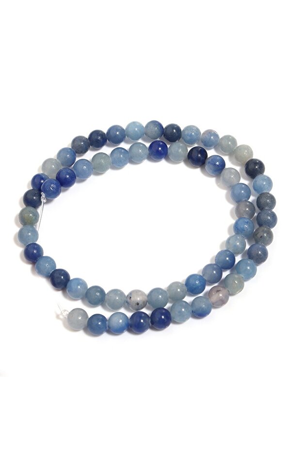 6MM 1 Strand Natural Blue Aventurine Stone Beads Round Smooth Stone Bead for Jewelry Making DIY Earr