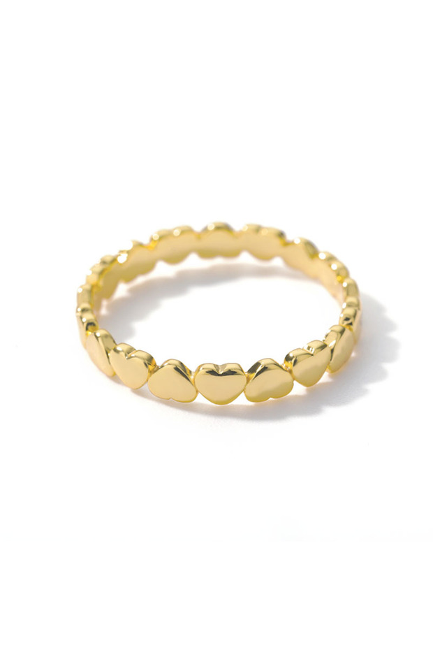 8 JZ692G Stainless Steel Heart Rings For Women Gold Color Wedding Couple Rings Aesthetic Fashion Jew
