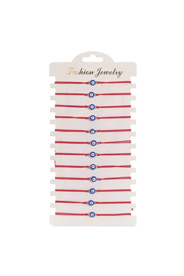 12pcs 12 Pcs Blue Eye Red Rope Braided Bracelet For Men Women