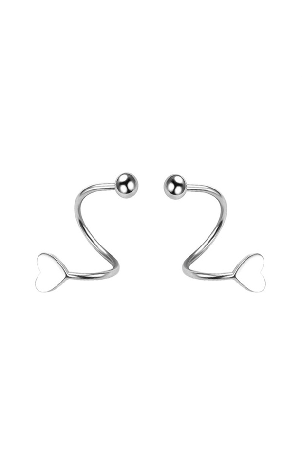heart 2pcs Stainless Steel Spiral Twisted Lip Ring Tongue Piercing Heart Star Ear Cartilage Helix Pi