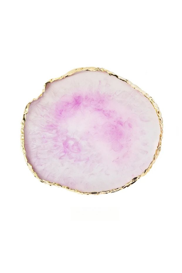 Round light purple Round Resin Onyx Stone Nail Palette Nail Art Display Stand Gel Polish Tray Mixed