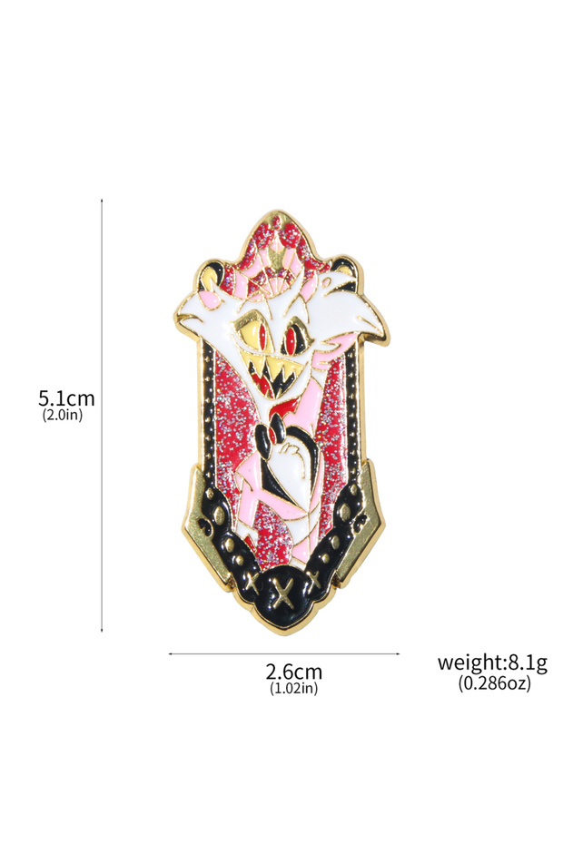 Brooch Hazbin&Hotel Anime Pins Cartoon Angel Dust Enamel Badge Brooch Metal Lapel Pin for Fans Cospl