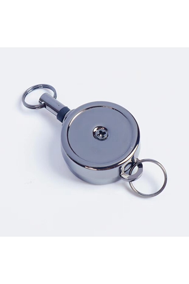 1pc-black Retractable Key Chain Key Chain Pull Back Recoil Movement Key Ring Anti-lost ID Card Holde