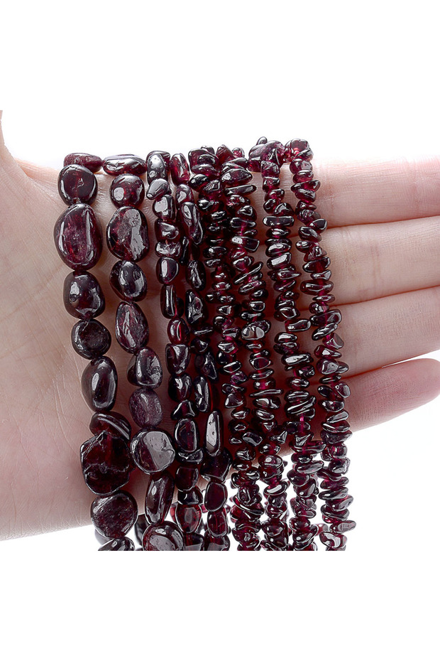 8-12mm Natural Irregular Garnet Beads Gravel Chip Loose Spacer Stone Beads for Jewelry Making DIY Br