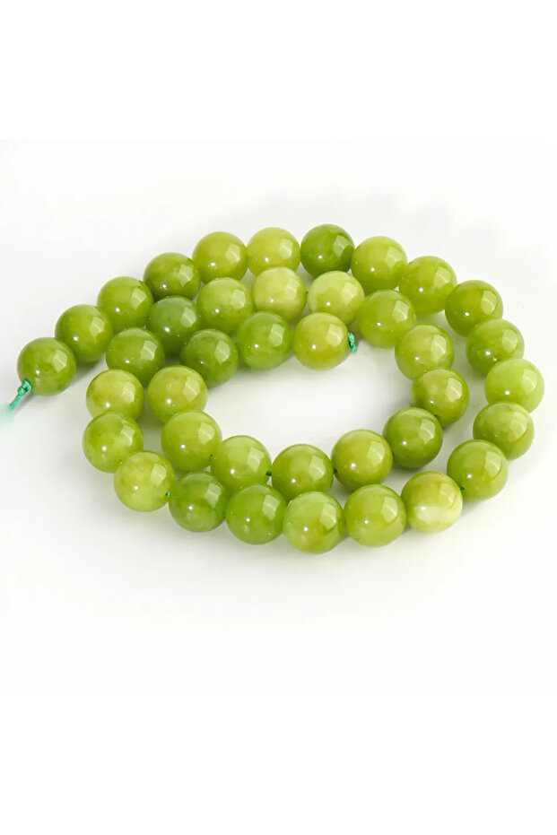 8mm Peridot Chalcedony Natural Peridot Chalcedony Lemon Green Jades Stone Beads For Jewelry Making D