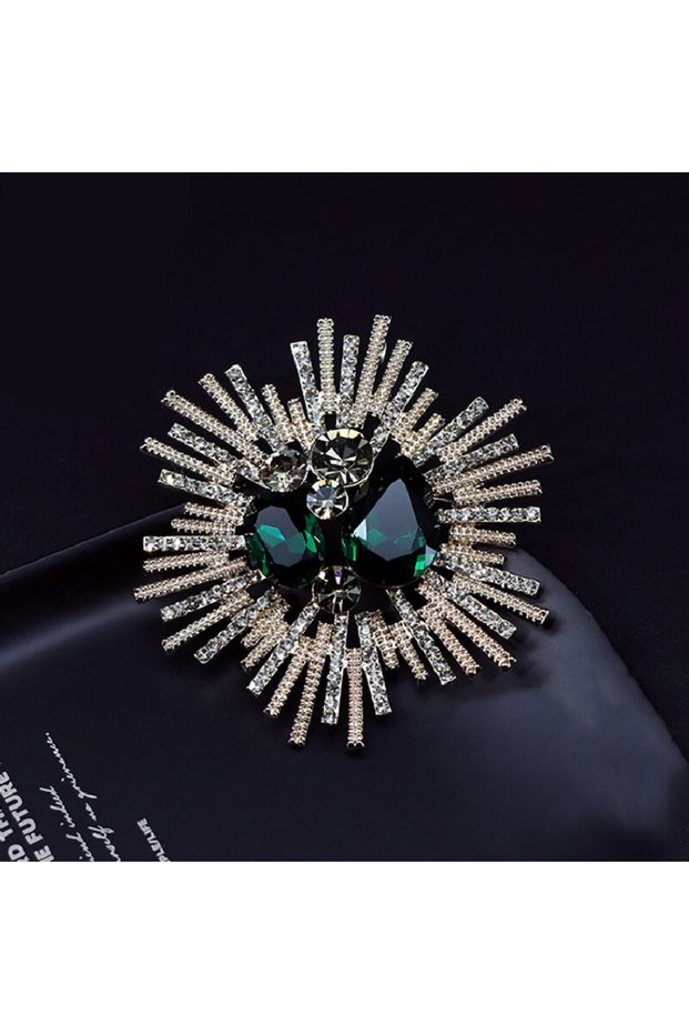 ZT4859-Green 1PC Women's European and American Trendy Atmosphere Droplet brooch Fashion Dressing Ban