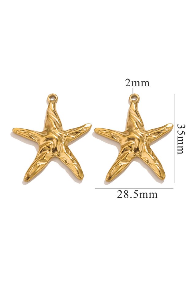 K-5PCS 316 Stainless Steel Summer Ocean Series Shell Star Charm Jewelry Connector Earrings Making Su