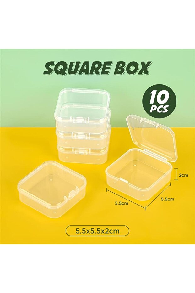 L 10pcs Plastic Box Rectangular Box Translucent Box Packing Box Storage Box Dustproof Solid Strong . - 1