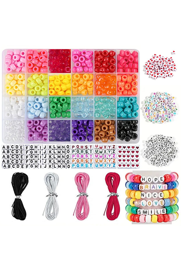 26gridsponybeads SHUYU Elegant Bracelet Making Kit with Pony Beads, Fruit Flower Polymer Clay Beads,