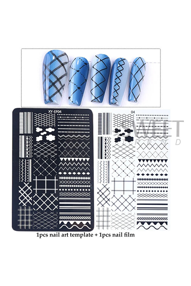 XY-EF04 3D Lace Flowers Bow Nail Template Kawaii Rabbit Bear Heart Rose Pattern Transfer Printing St