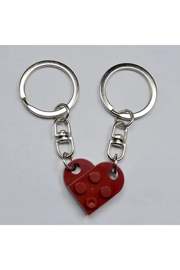 color 19 1Pair Cute Love Heart Building Block Keychains for Couples Women Men Friendship Separable L