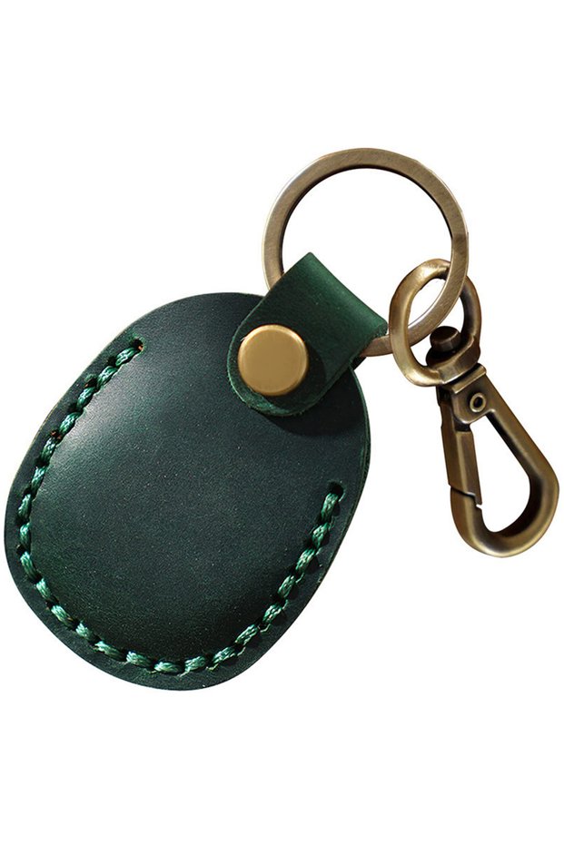 Green Suitable For AirTag Leather Keychain CaseAirtag Locator Holster PU Access Card Case