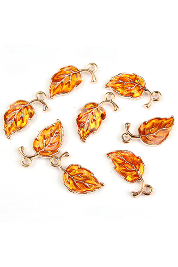 1 20*10mm 10pcs/lot Zinc Alloy Drop Oil Leaves Shape Charms Pendant For DIY Jewelry Earrings Access.