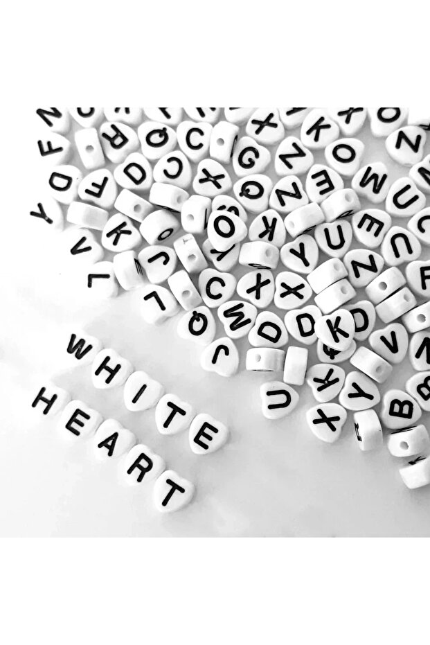 100PCS Heart Shaped-Random 100/200/300/500pcs Mixed Color Acrylic Letter Beads Alphabet Spacer Beads