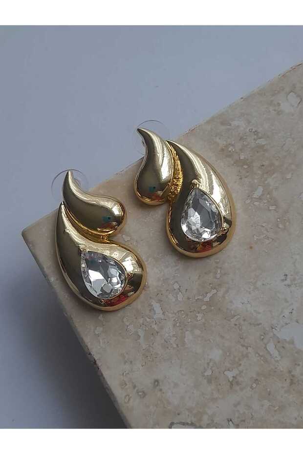 Damla model gold küpe - 1