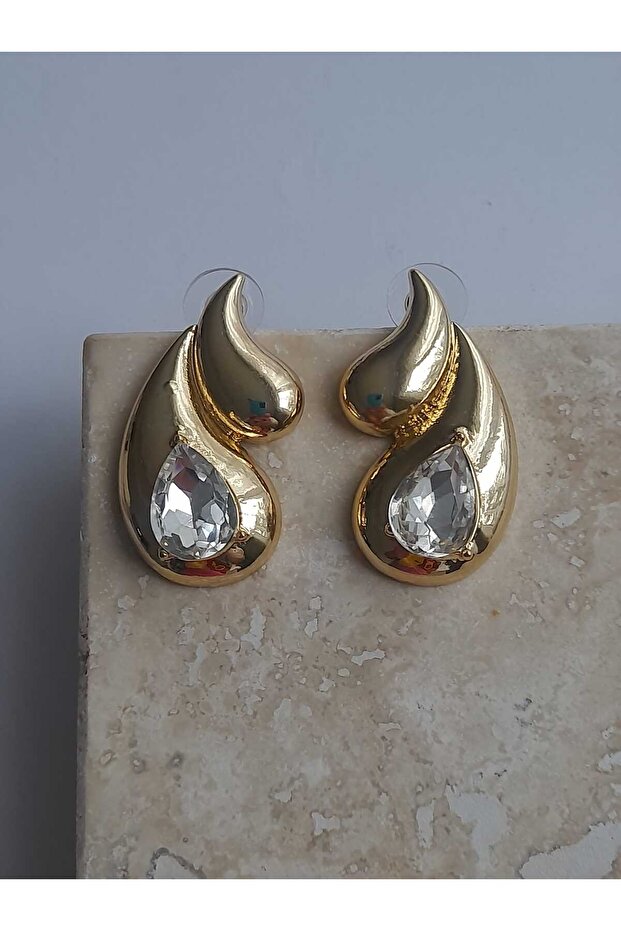 Damla model gold küpe - 3