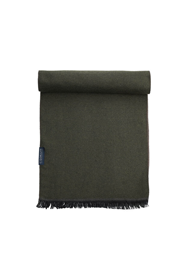 Haki - Bej Çift Taraflı Atkı - 3