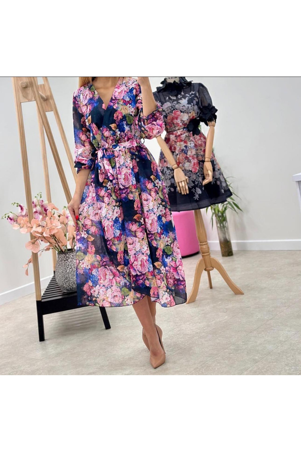 Rochie Dama Midi din Voal Captusit - 1