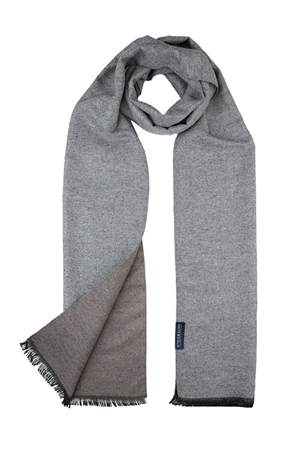 A.Gri - Vizon Çift Taraflı Atkı - 2