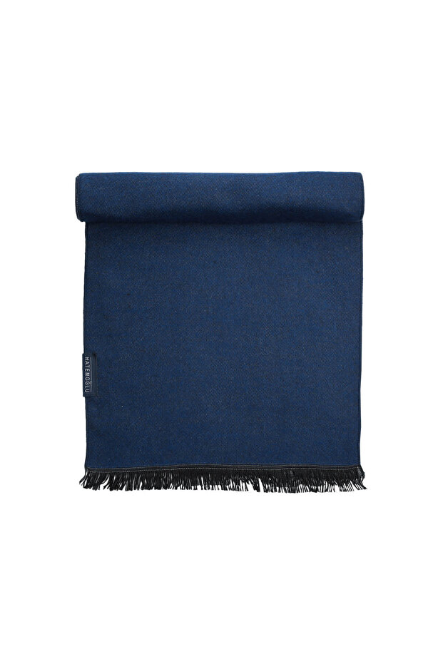 Navy Blue - A.Grey Double-Sided Scarf - 3
