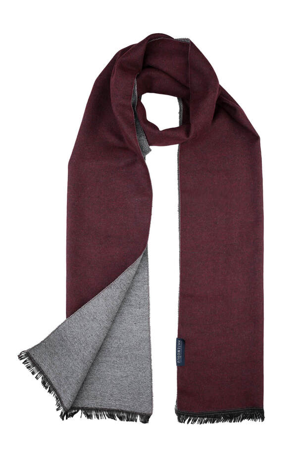 Bordo Çift Taraflı Atkı - 2