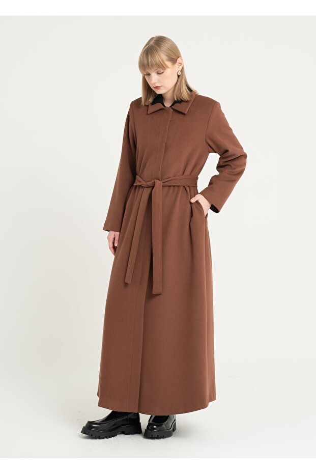 Düğme Kapama Rahat Manto - 2