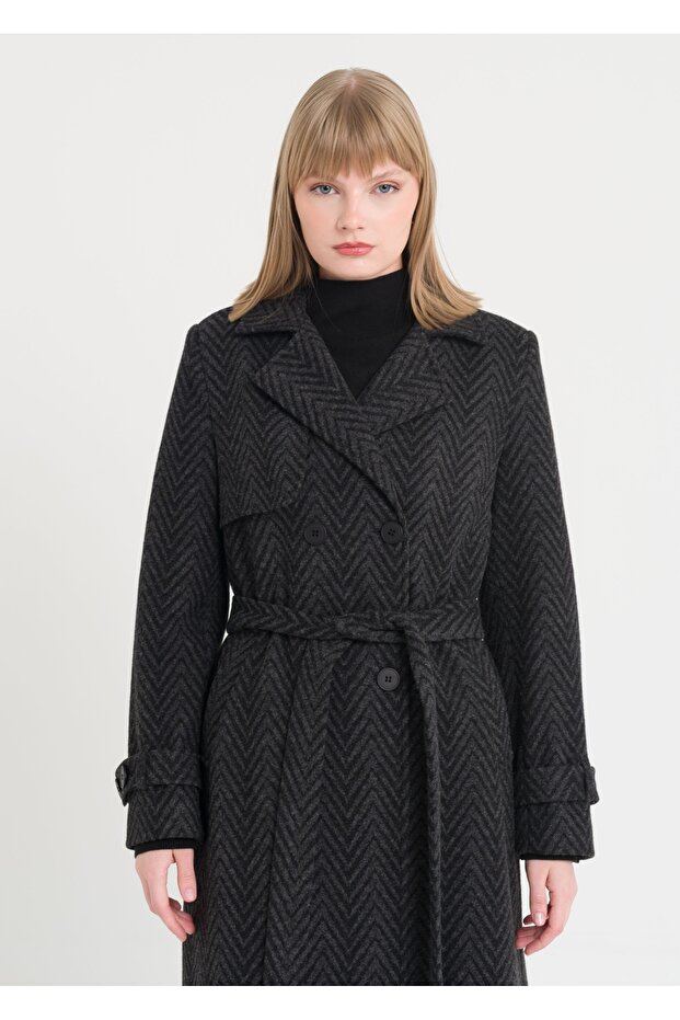 Kırçıllı Kruvaze Manto - 6