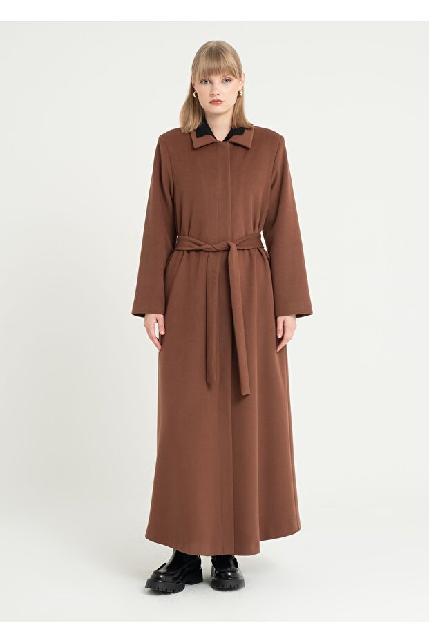 Düğme Kapama Rahat Manto - 1