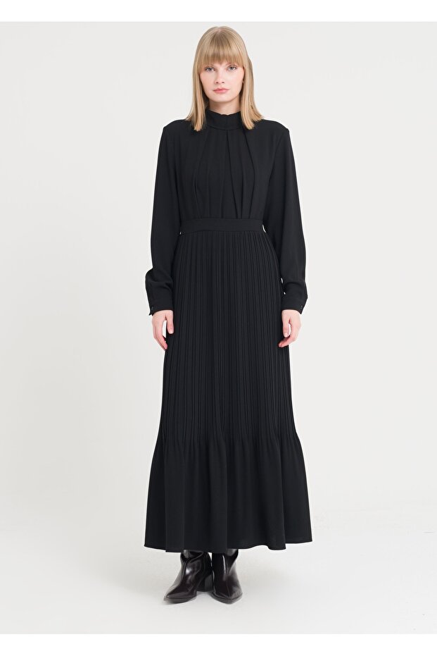 Degaje Yaka Piliseli Elbise - 2