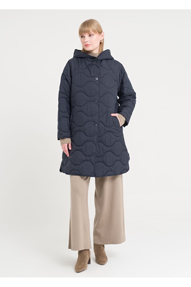 Kapşonlu Kapitone Kaban - 2