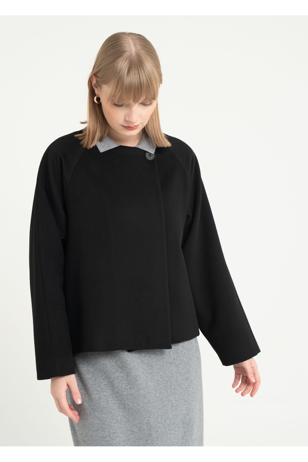 Tek Düğmeli Kısa Kaban - 6