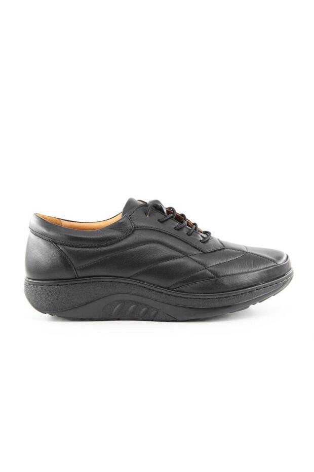 42751 Genuine Leather Orthopedic Black Women's Daily Mother Shoes